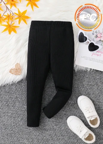 Черные зимние леггинсы SHEIN