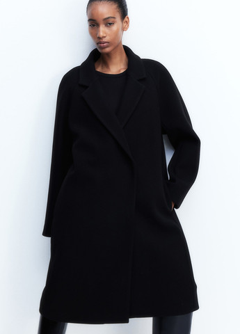 Чорне демісезонне Пальто однобортне H&M