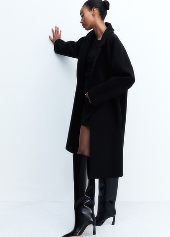 Чорне демісезонне Пальто однобортне H&M