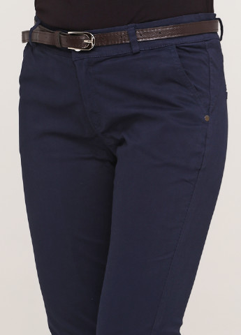 Темно-синие кэжуал демисезонные зауженные брюки Made in Italy