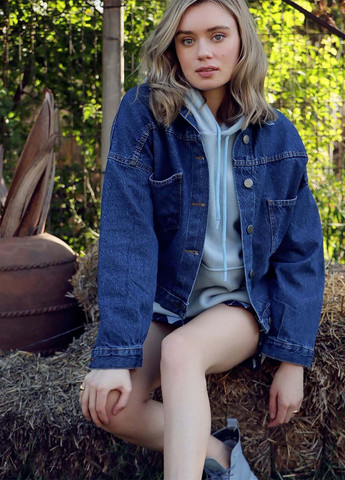 Синяя демисезонная куртка Trend Alacati Stili