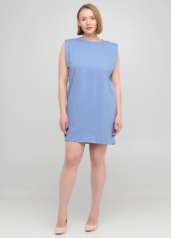 Голубое кэжуал платье платье-футболка Zara однотонное