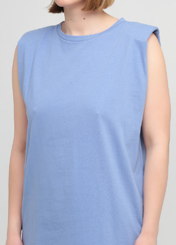 Голубое кэжуал платье платье-футболка Zara однотонное