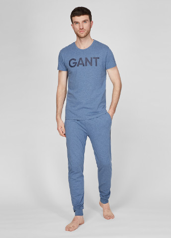 Синие домашние демисезонные брюки Gant