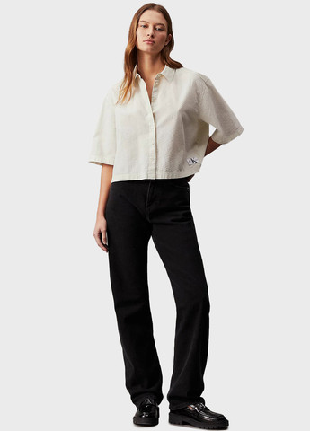 Белая кэжуал рубашка однотонная Calvin Klein Jeans