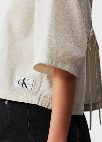 Белая кэжуал рубашка однотонная Calvin Klein Jeans