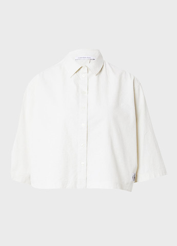 Белая кэжуал рубашка однотонная Calvin Klein Jeans