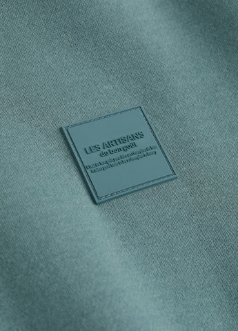 Темно-бірюзовий світшот H&M однотонний нашивки (314704577)