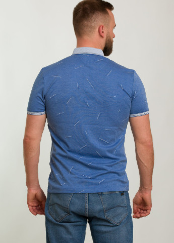 Светло-синяя футболка-поло для мужчин Trend Collection с рисунком