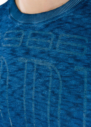 Свитшот Time of Style - Приталенный крой надпись синий кэжуал - (132085039)