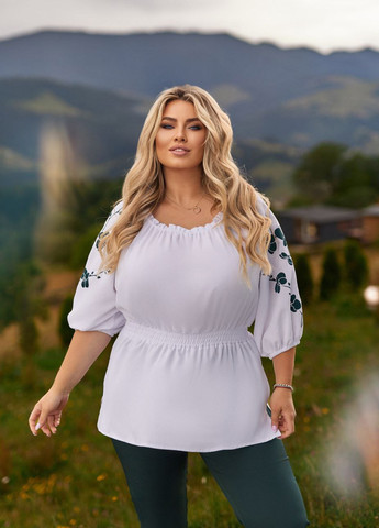 Темно-зеленый демисезонный комплект (блуза, брюки) No Brand