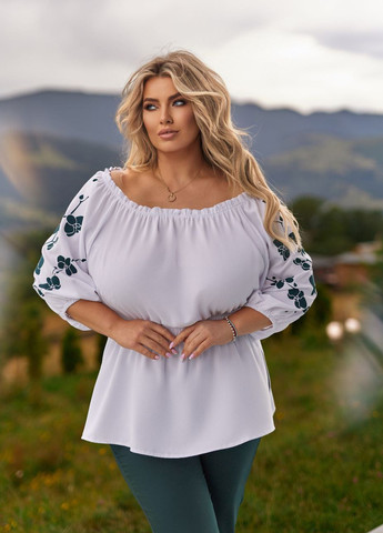 Темно-зеленый демисезонный комплект (блуза, брюки) No Brand