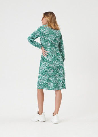 Зеленое кэжуал платье рубашка Sinsay с абстрактным узором