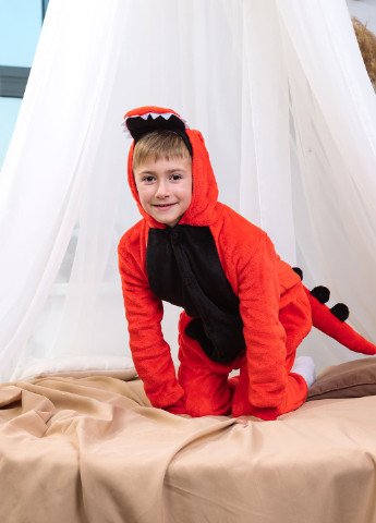 Красная всесезон детская пижама кигуруми динозавр DobraMAMA