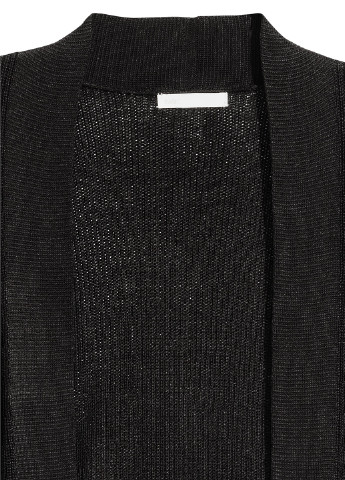 Кардиган H&M однотонний чорний кежуал трикотаж, акрил, віскоза