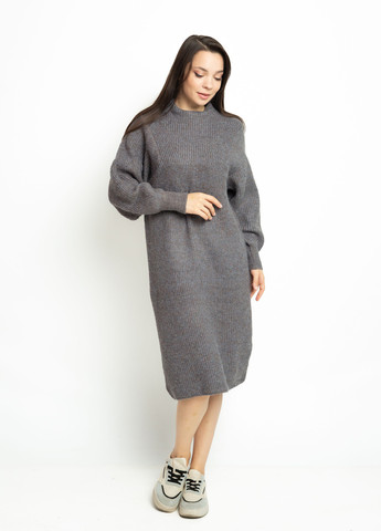 Серо-бежевое кэжуал платье платье-свитер Time of Style меланжевое