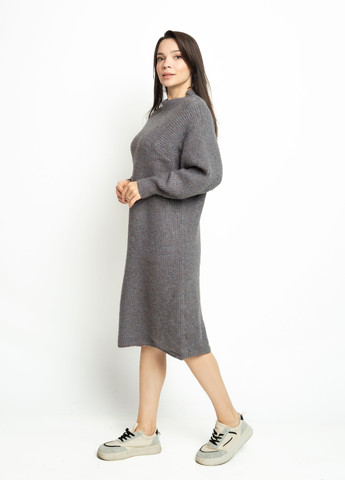 Серо-бежевое кэжуал платье платье-свитер Time of Style меланжевое