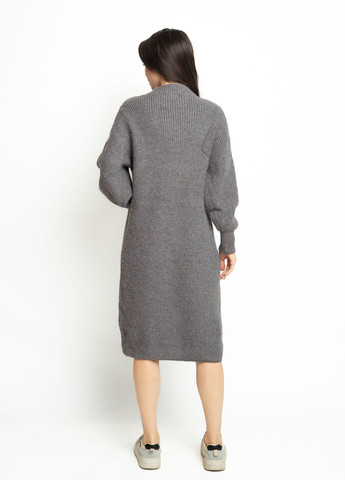 Серо-бежевое кэжуал платье платье-свитер Time of Style меланжевое