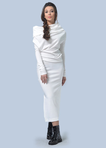 Молочное кэжуал платье Agata Webers однотонное