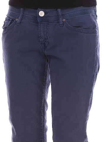 Темно-синие кэжуал демисезонные прямые брюки Nolita