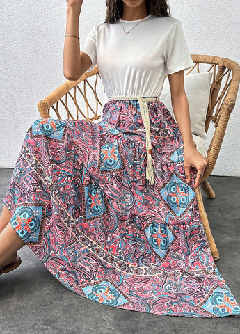 Комбинированное кэжуал платье платье-футболка SHEIN колор блок