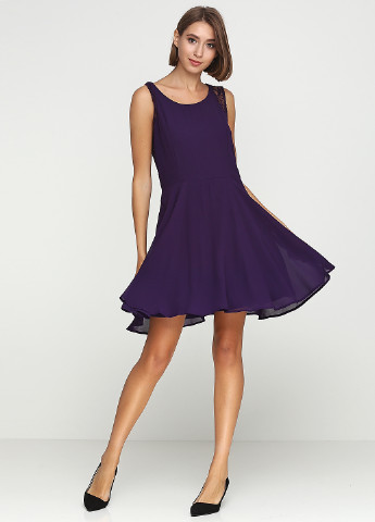 Фіолетова кежуал сукня з коротким рукавом Mark однотонна