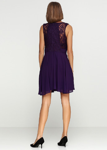 Фиолетовое кэжуал платье с коротким рукавом Mark однотонное