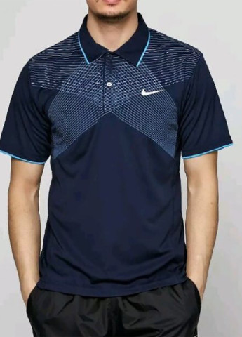 Темно-синяя футболка-поло для мужчин Nike с рисунком