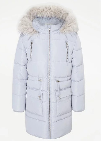 Голубая зимняя зимняя куртка на меху для девочки 303274 George
