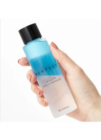 Двофазний засіб для демакіяжу з очей Perfect Lip Eye Makeup Remover 155 мл MISSHA (254953378)