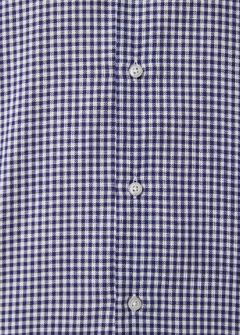 Синяя кэжуал рубашка в клетку Massimo Dutti с длинным рукавом