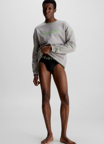 Серый свитшот Calvin Klein однотонный вышивка (328000849)