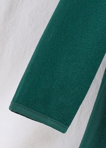 Темно-зеленое демисезонное Пальто двубортное SHEIN