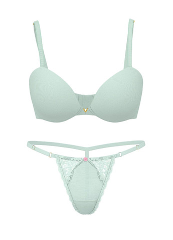 Светло-зеленый демисезонный комплект (бюстгальтер, трусики) Victoria's Secret