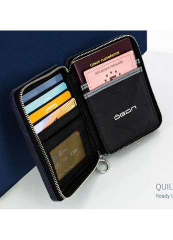 Кошелек на молнии OGON Quilted Passport; синий Ogon Designs (234706044)
