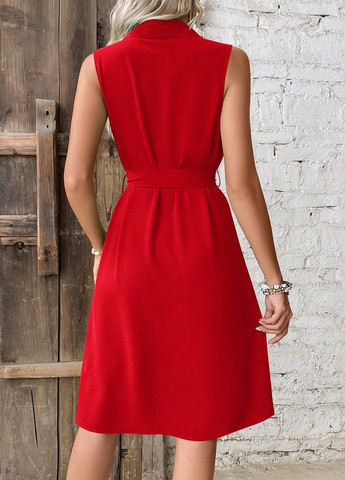 Червона кежуал сукня а-силует SHEIN однотонна