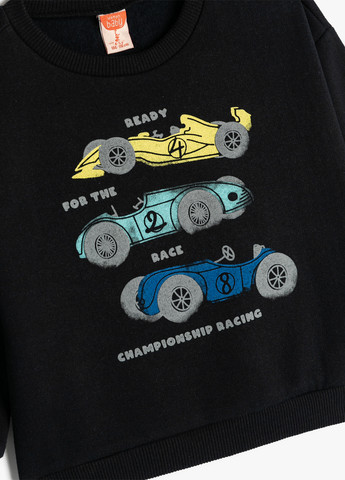 KOTON свитшот рисунок темно-синий кэжуал полиэстер