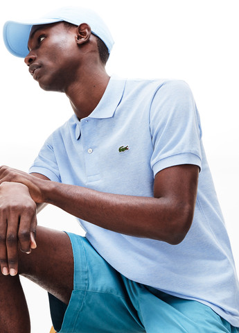 Голубой футболка-поло для мужчин Lacoste с логотипом