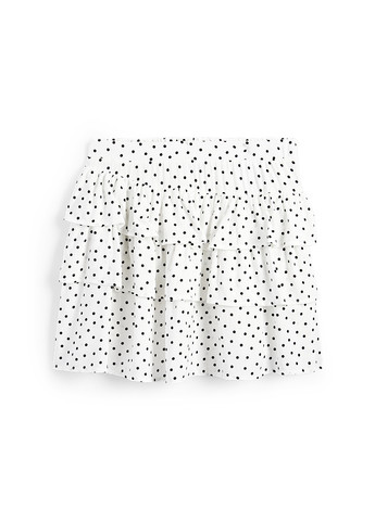 Белая кэжуал в горошек юбка C&A