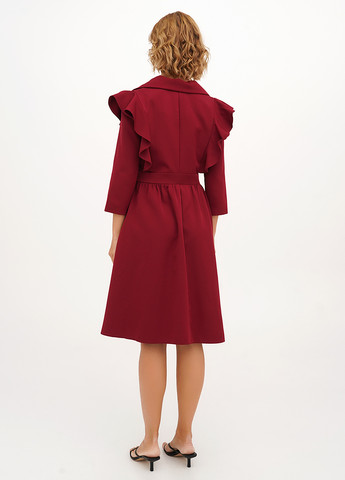 Бордовое кэжуал платье клеш Vicolo однотонное