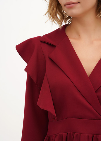 Бордовое кэжуал платье клеш Vicolo однотонное