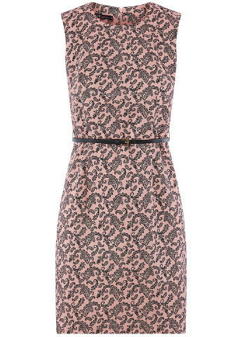 Светло-розовое кэжуал платье Oodji с орнаментом