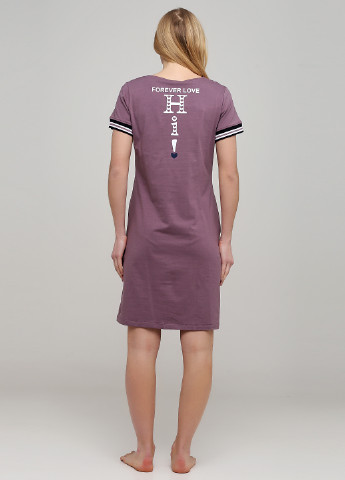 Лілова домашній сукня сукня-футболка ROMEO LIFE з написами