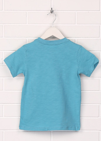 Синяя летняя футболка с коротким рукавом Cigit