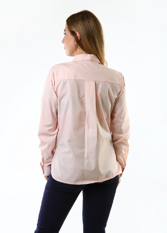 Светло-розовая кэжуал рубашка однотонная InDresser