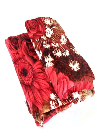 Плед мікрофібра пухнатий і густий, 162*200см "Червона квітка" Mulberry-Home (197278699)