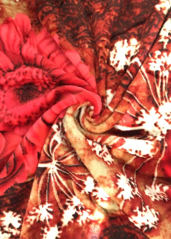 Плед мікрофібра пухнатий і густий, 162*200см "Червона квітка" Mulberry-Home (197278699)