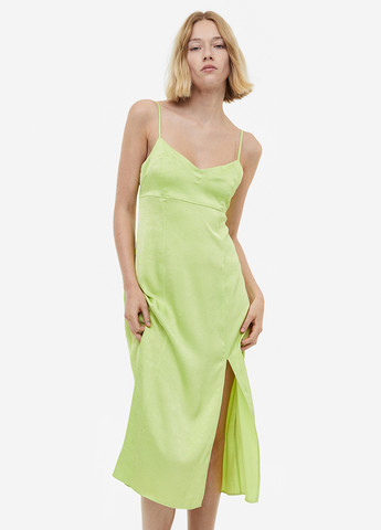 Фисташковое кэжуал платье платье-комбинация H&M однотонное