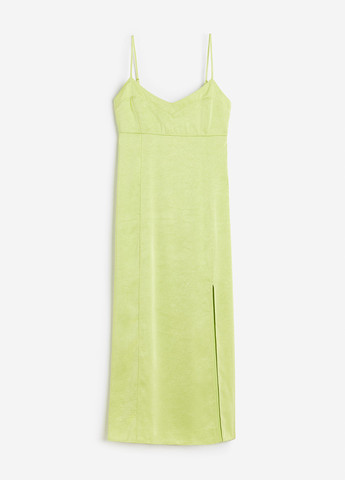 Фисташковое кэжуал платье платье-комбинация H&M однотонное