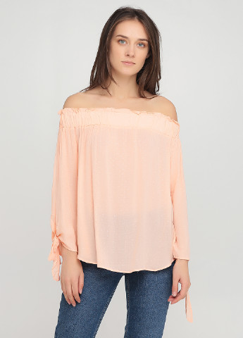 Персиковая летняя блуза Bebe Plus